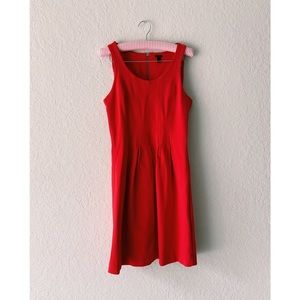 J. Crew Stretchy Pleated Red Dress